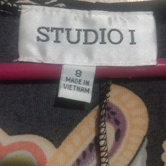 Studio 1 Fun Colorful Short Sleeve Dress small - Picture 4 of 5